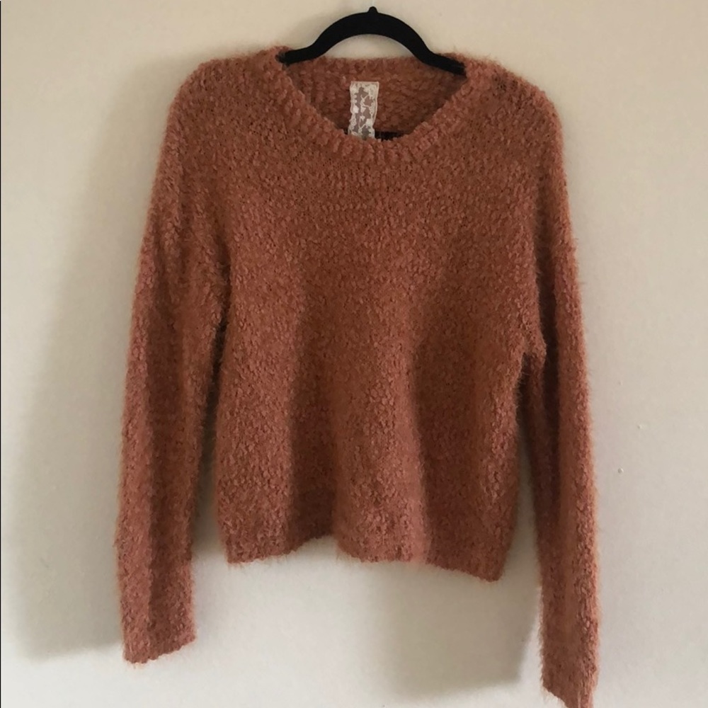 Soft pink fuzzy sweater